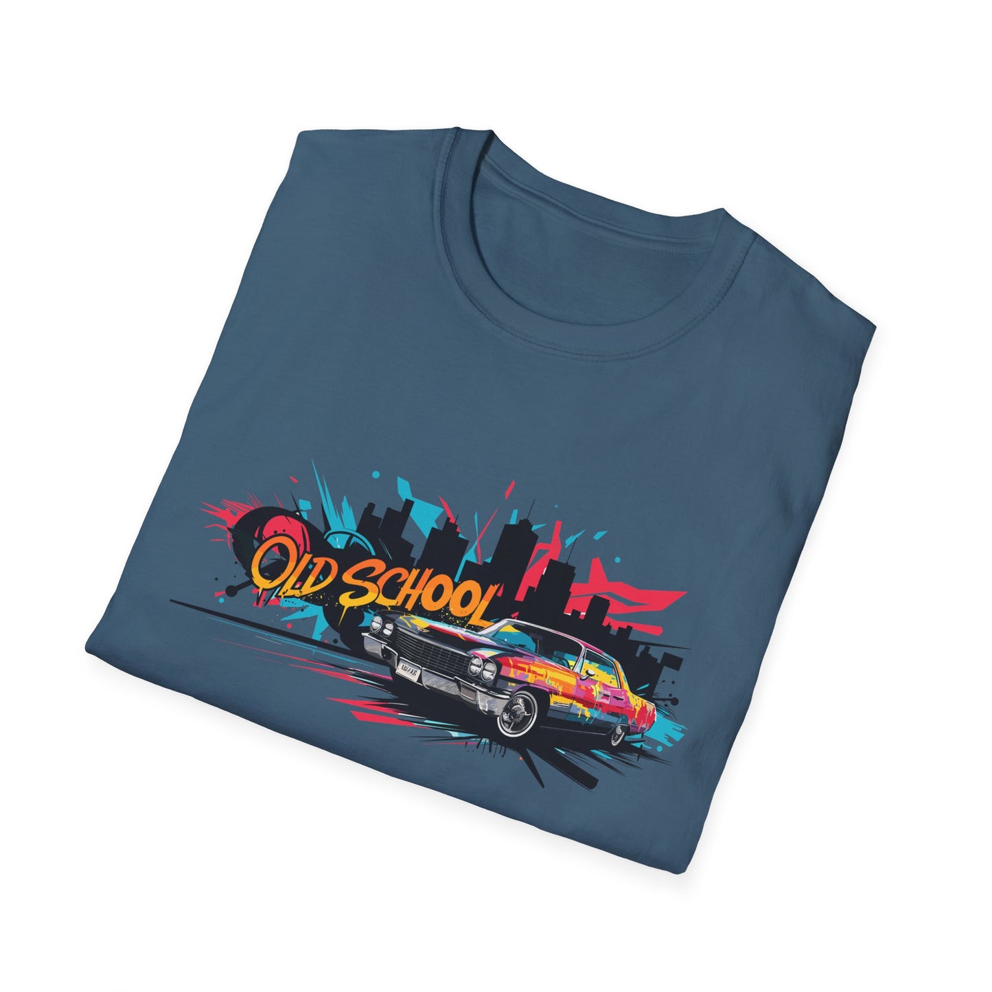 Retro Car Graphic Unisex Softstyle T-Shirt, Vintage Tee, Old School Shirt, Cool Graphic Tee, Gift for Car Lovers, Unisex T-Shirt