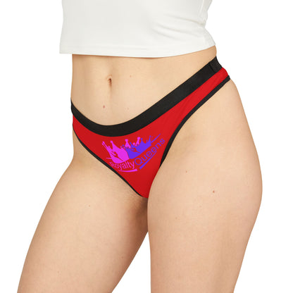 Royalty Queens Women's Thongs - Bold Red AOP Underwear, Comfortable Fashion for Everyday, Gifts for Her, Party Lingerie, Intimate Essentials
