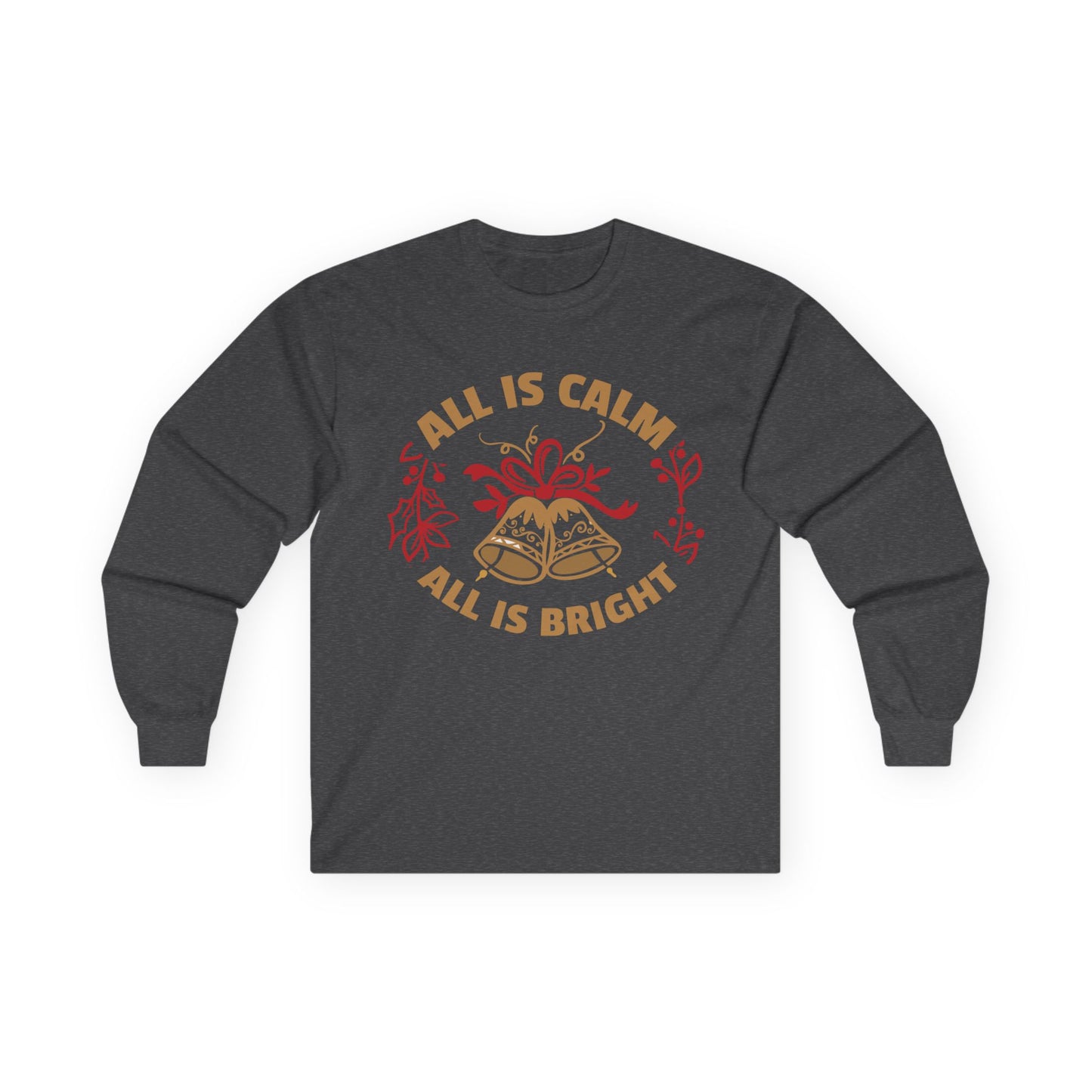 Holiday Spirit Long Sleeve Tee - Cozy Unisex Cotton Tee for Christmas, Gifts, Winter Wear, Family Gatherings, Festive Celebrations