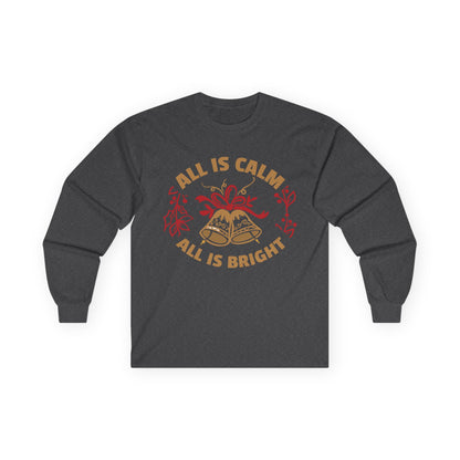 Holiday Spirit Long Sleeve Tee - Cozy Unisex Cotton Tee for Christmas, Gifts, Winter Wear, Family Gatherings, Festive Celebrations