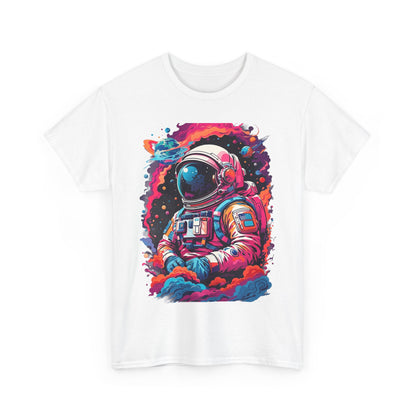 Cosmic Astronaut Unisex Heavy Cotton Tee - Galaxy Graphic T-Shirt
