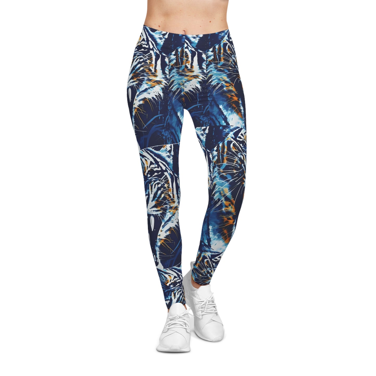 Fierce Tiger Print Leggings, Statement Activewear, Yoga Pants, Casual Fitness Wear, Gifts for Animal Lovers, Wild Print Tights