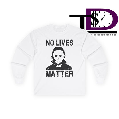 Halloween Horror Long Sleeve Tee, Unisex Cotton Shirt, Graphic Tee, Statement Top, Gifts for Horror Fans, Casual Wear