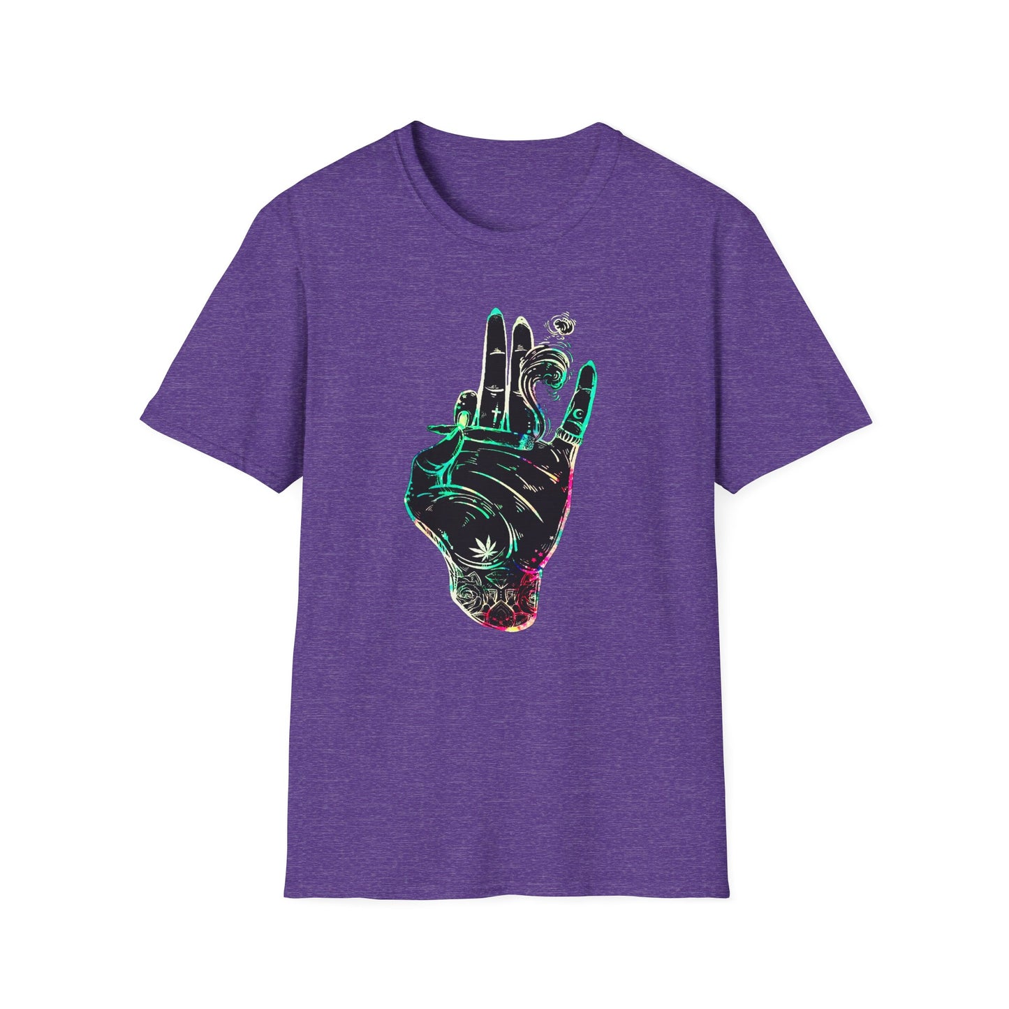 Psychedelic Hand Design Unisex T-Shirt - Softstyle, Casual Vibe