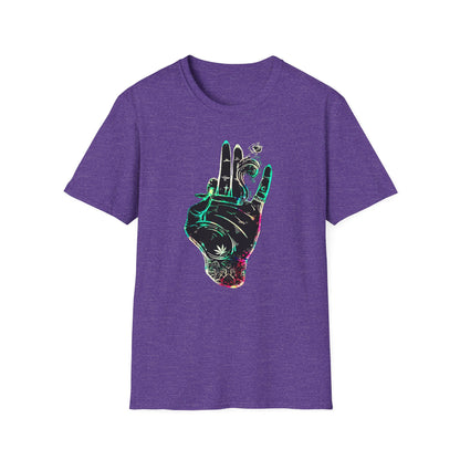 Psychedelic Hand Design Unisex T-Shirt - Softstyle, Casual Vibe
