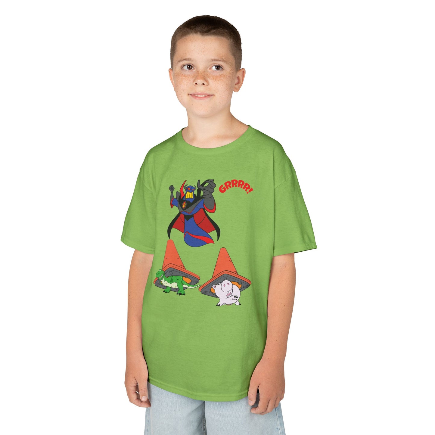 Kids Cartoon Battle Tee - Fun & Unique Grrr! Design