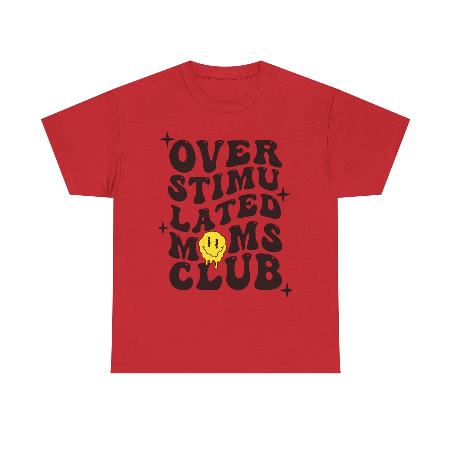 Overstimulated Moms Club Unisex Heavy Cotton Tee - Vibrant Orange T-Shirt for Busy Moms