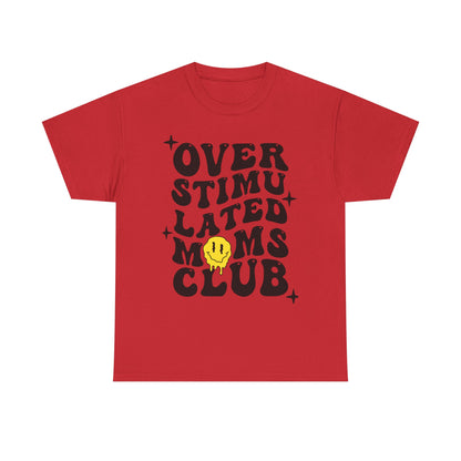 Overstimulated Moms Club Unisex Heavy Cotton Tee - Vibrant Orange T-Shirt for Busy Moms