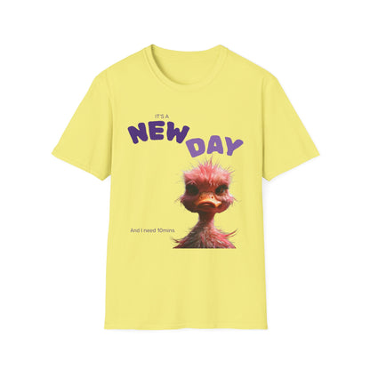 Funny New Day Unisex Softstyle T-Shirt – Perfect for Casual Vibes & Everyday Wear