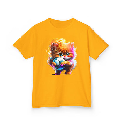 Colorful Kitten Kids Tee - Fun, Playful Cotton T-Shirt for Cat Lovers