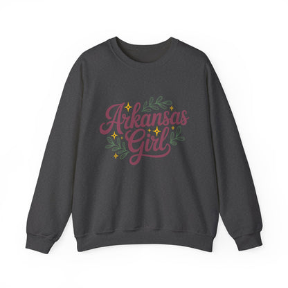 Sweatshirt — "Arkansas Girl" Floral Crewneck