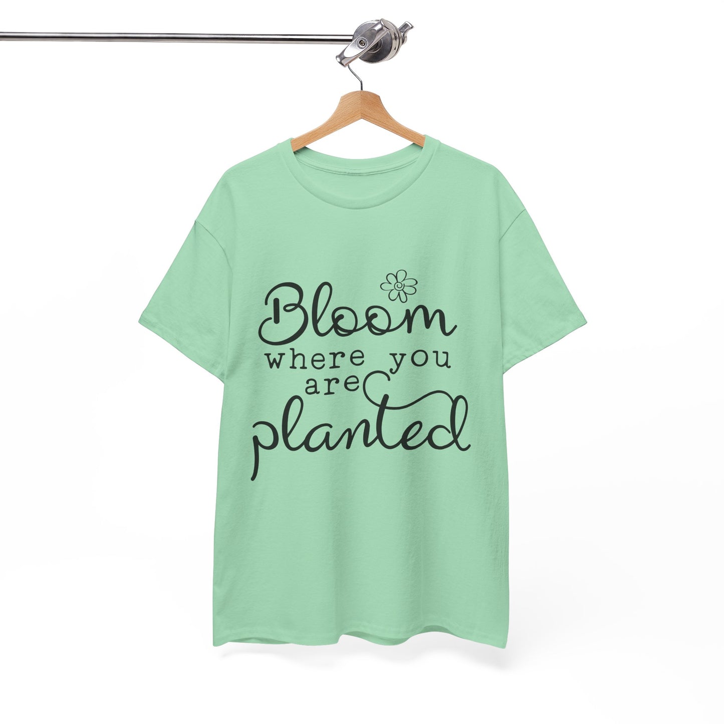Inspirational Bloom Tee - Unisex Heavy Cotton T-Shirt for Growth Mindset