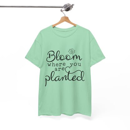 Inspirational Bloom Tee - Unisex Heavy Cotton T-Shirt for Growth Mindset