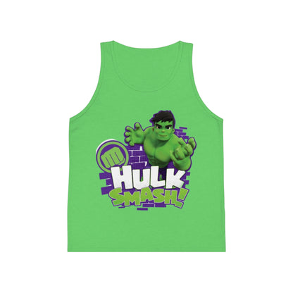 Kids Hulk Smash Jersey Tank Top - Fun Summer Wear for Young Superheroes