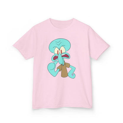 Squidward Kids T-Shirt, Fun Cartoon Tee, Gift for Kids, Summer Wear, Back to School, Birthday Gift, Playful Tee