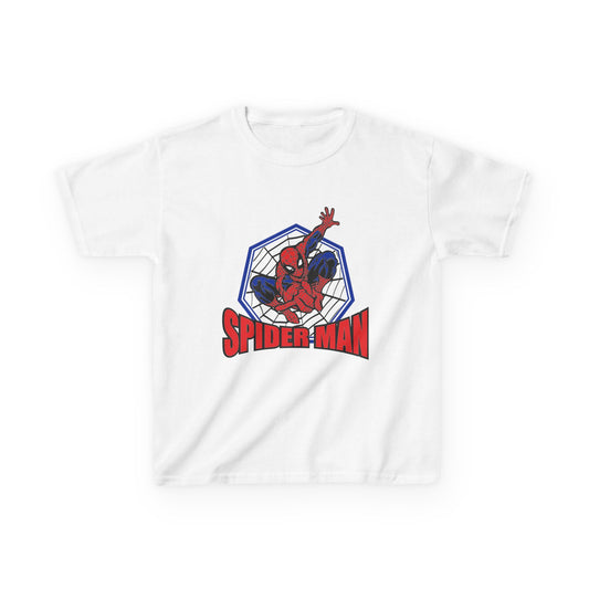 Kids Spider-Man Heavy Cotton Tee, Superhero Shirt, Marvel Tee for Boys, Birthday Gift, Comic-themed Apparel, Playwear