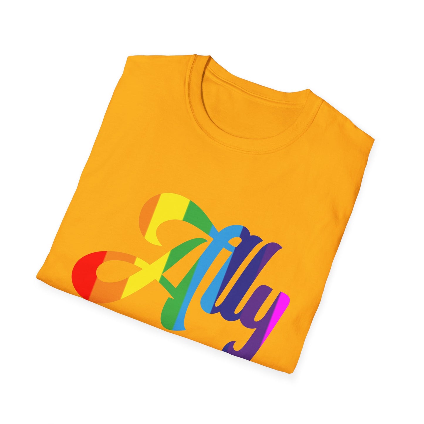 Pride Ally T-Shirt, Unisex Tee for LGBTQ+ Support, Softstyle Shirt for Everyday Wear, Gift for Allies