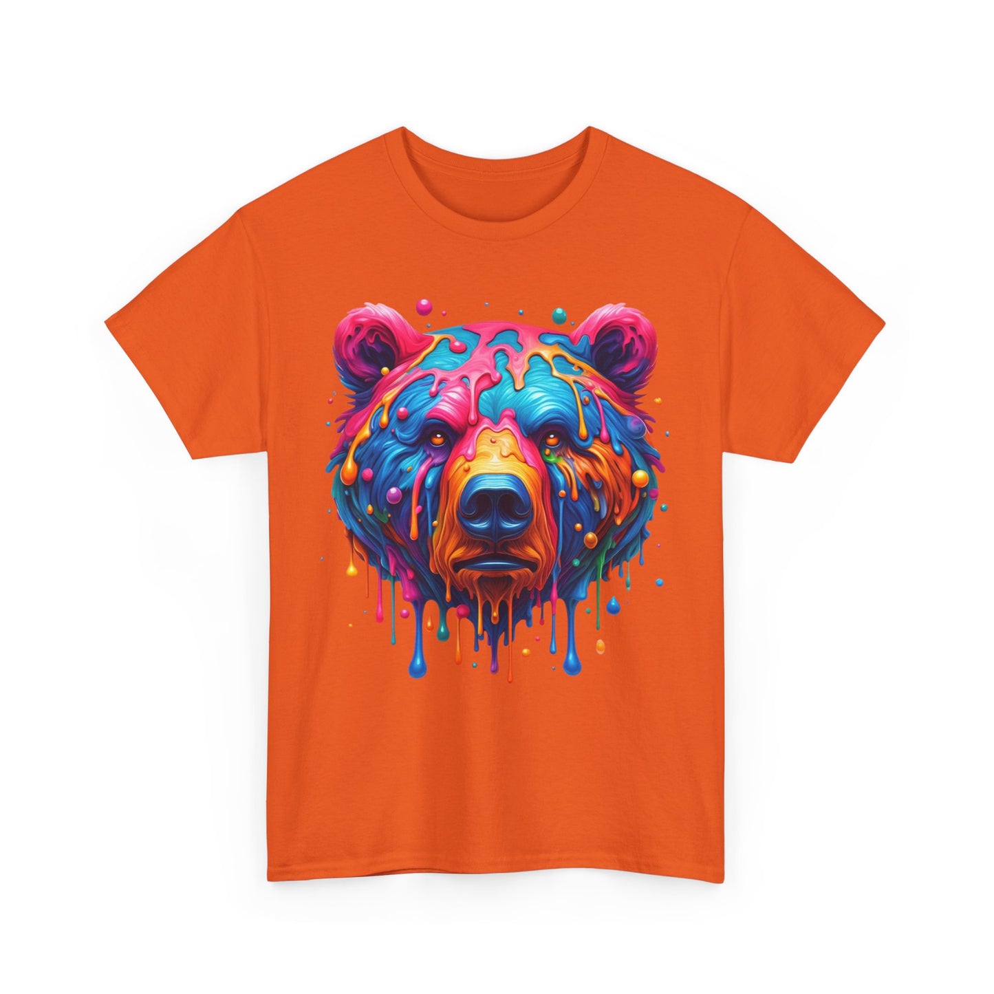 Colorful Bear Unisex Heavy Cotton Tee - Vibrant Art T-Shirt