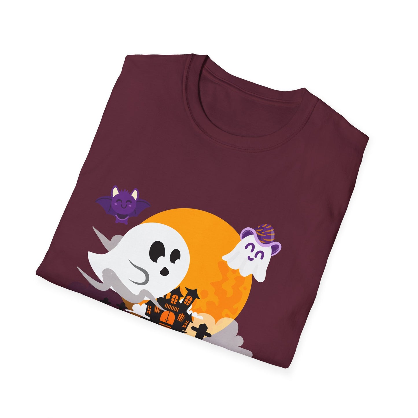 Halloween Ghost T-Shirt, Unisex Softstyle Tee, Spooky Season Shirt, Halloween Costume Top, Fall Festival Apparel