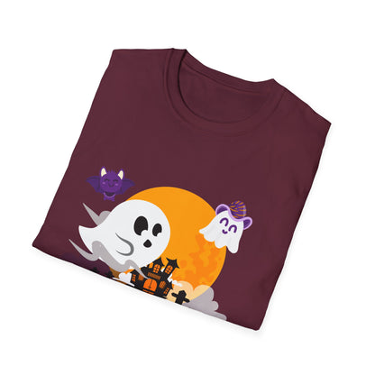 Halloween Ghost T-Shirt, Unisex Softstyle Tee, Spooky Season Shirt, Halloween Costume Top, Fall Festival Apparel
