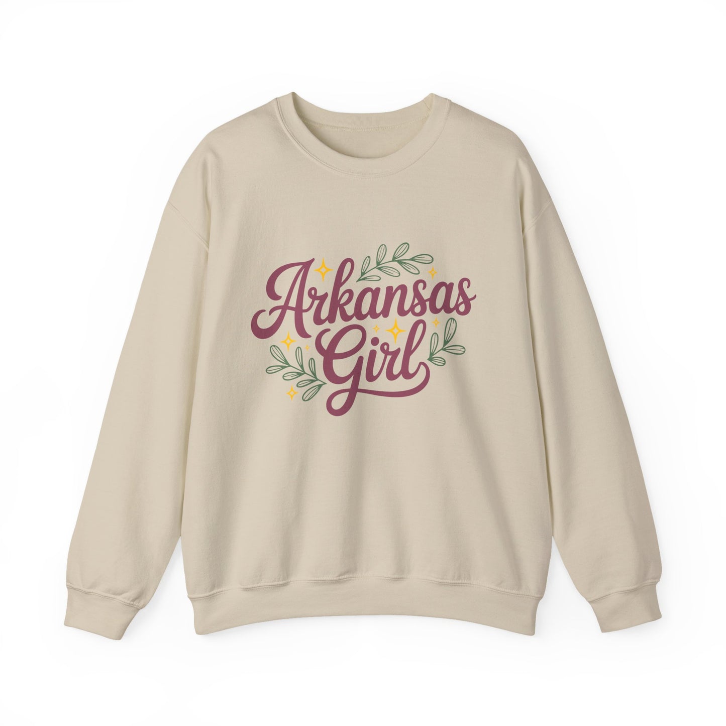 Sweatshirt — "Arkansas Girl" Floral Crewneck