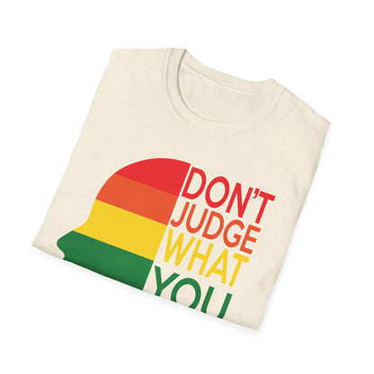 Pride Message Unisex T-Shirt - LGBTQ+ Pride Tee, Rainbow Graphic Shirt, Inclusive Fashion, Gift for Allies, Don't Judge Shirt