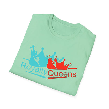 Royalty Queens Unisex T-Shirt, Softstyle Tee for Girls, Crown Graphic, Birthday Gift, Queen's Day Celebration, Casual Wear