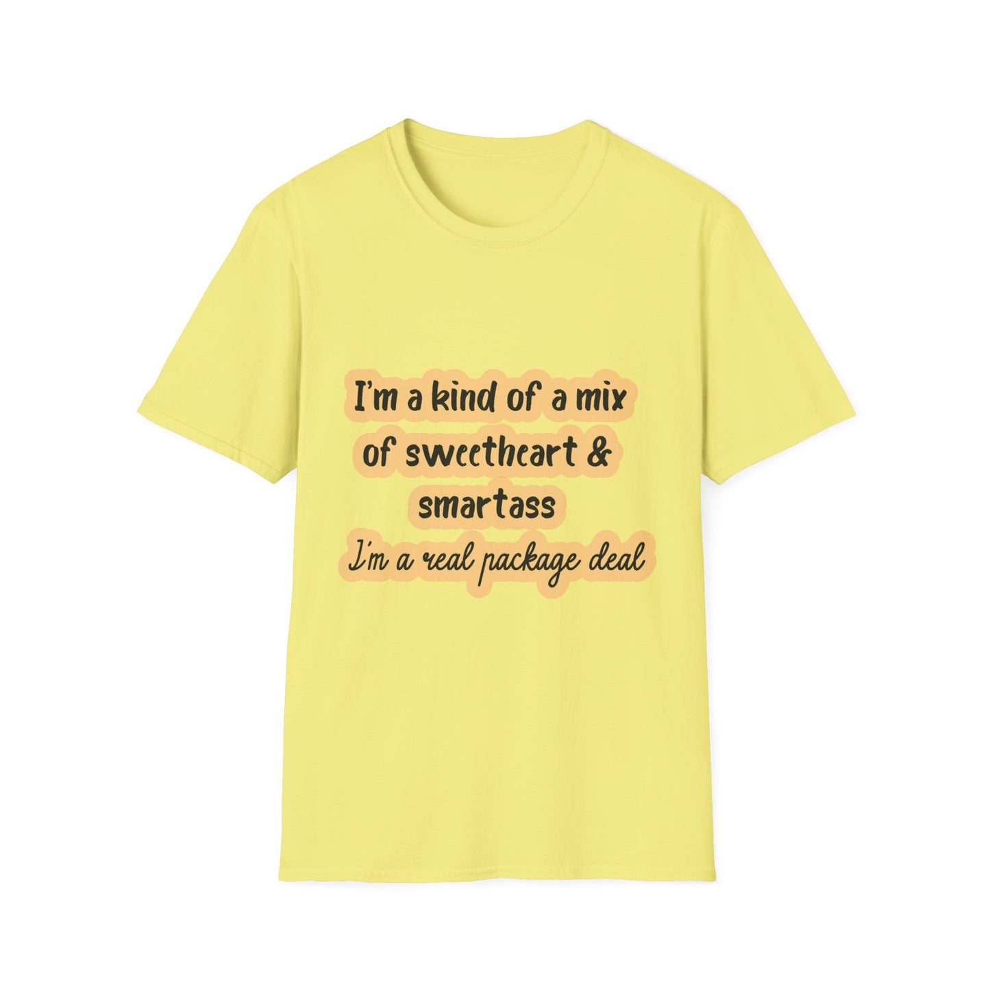 Funny Quote Unisex Softstyle T-Shirt - "I'm a mix of sweetheart & smartass"