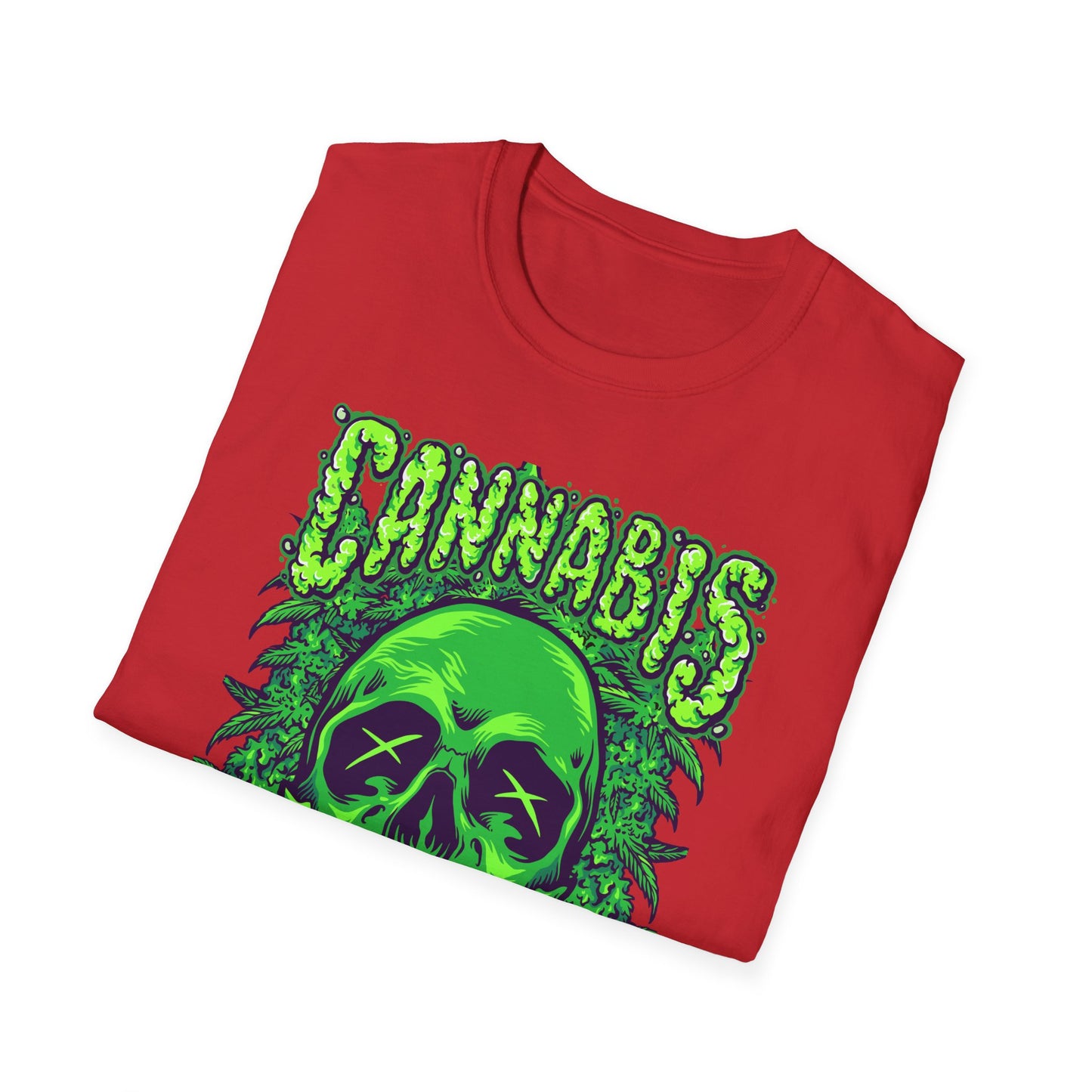 Green Skull Cannabis Unisex T-Shirt – Perfect for Stoner Culture and Everyday Wear