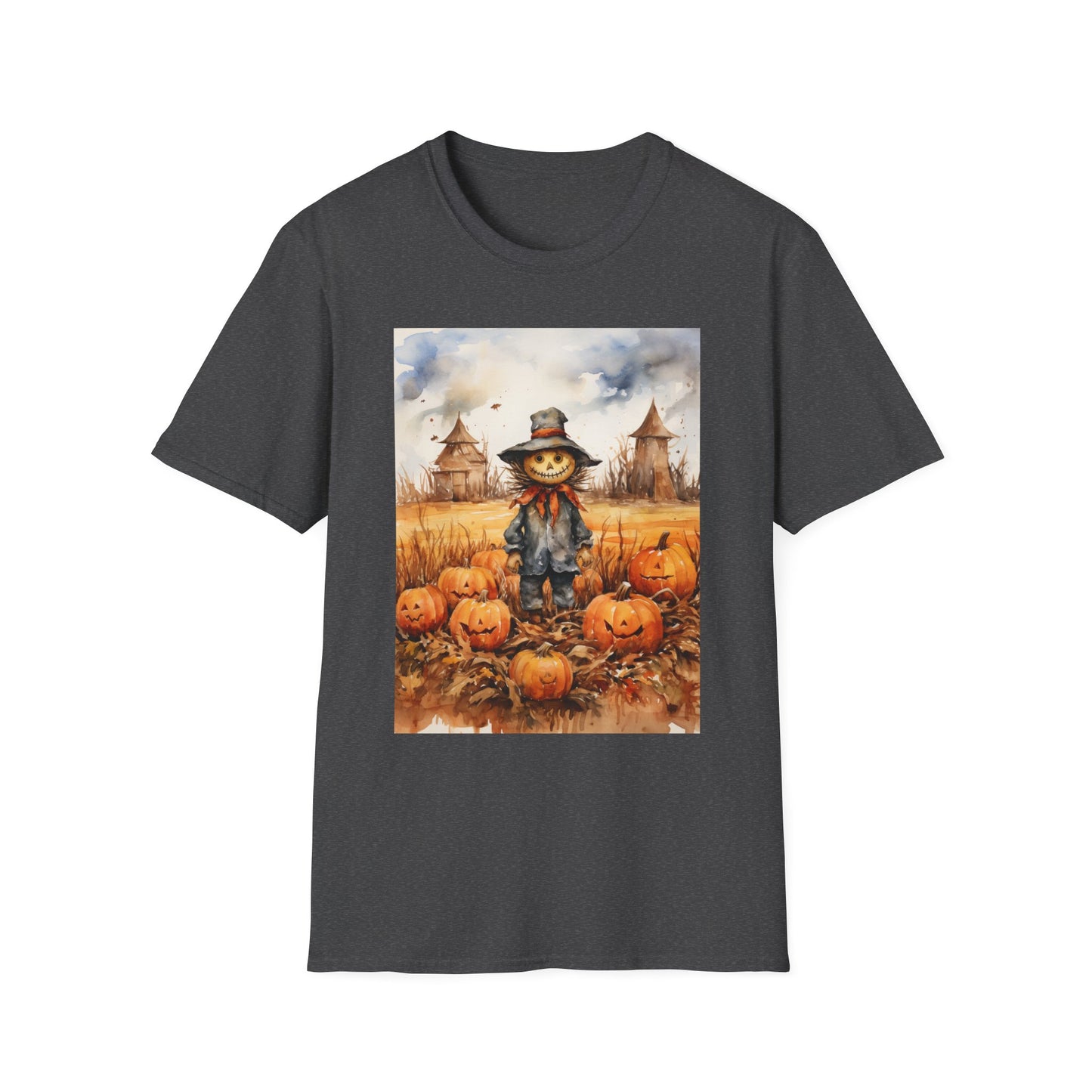 Autumn Scarecrow T-Shirt, Fall Halloween Tee, Pumpkin Patch Shirt, Unisex Graphic Top, Cozy Harvest Apparel