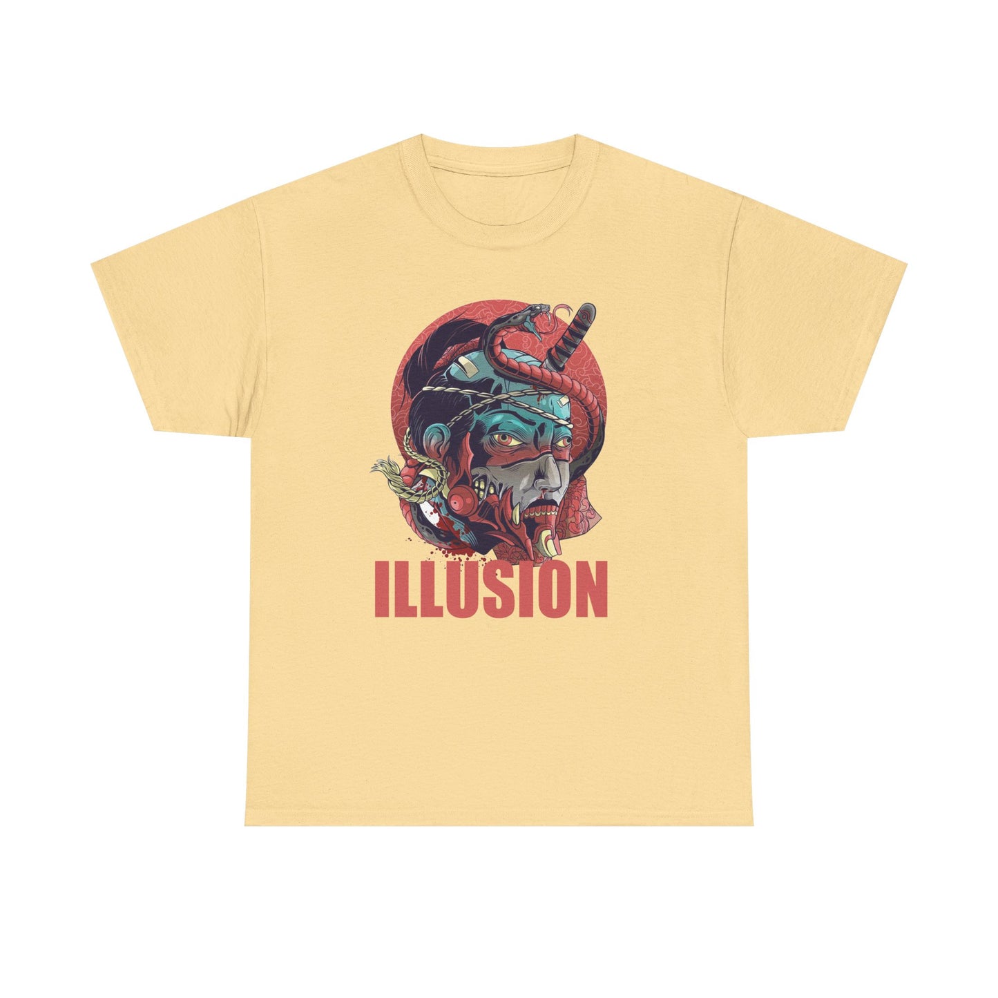 Artistic Unisex Heavy Cotton Tee - 'ILLUSION' Graphic Design