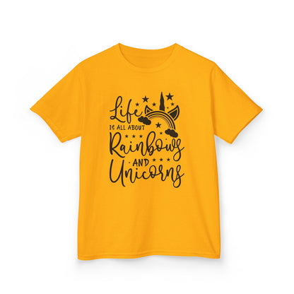 Kids Rainbow Unicorn Tee - Life is All About Fun