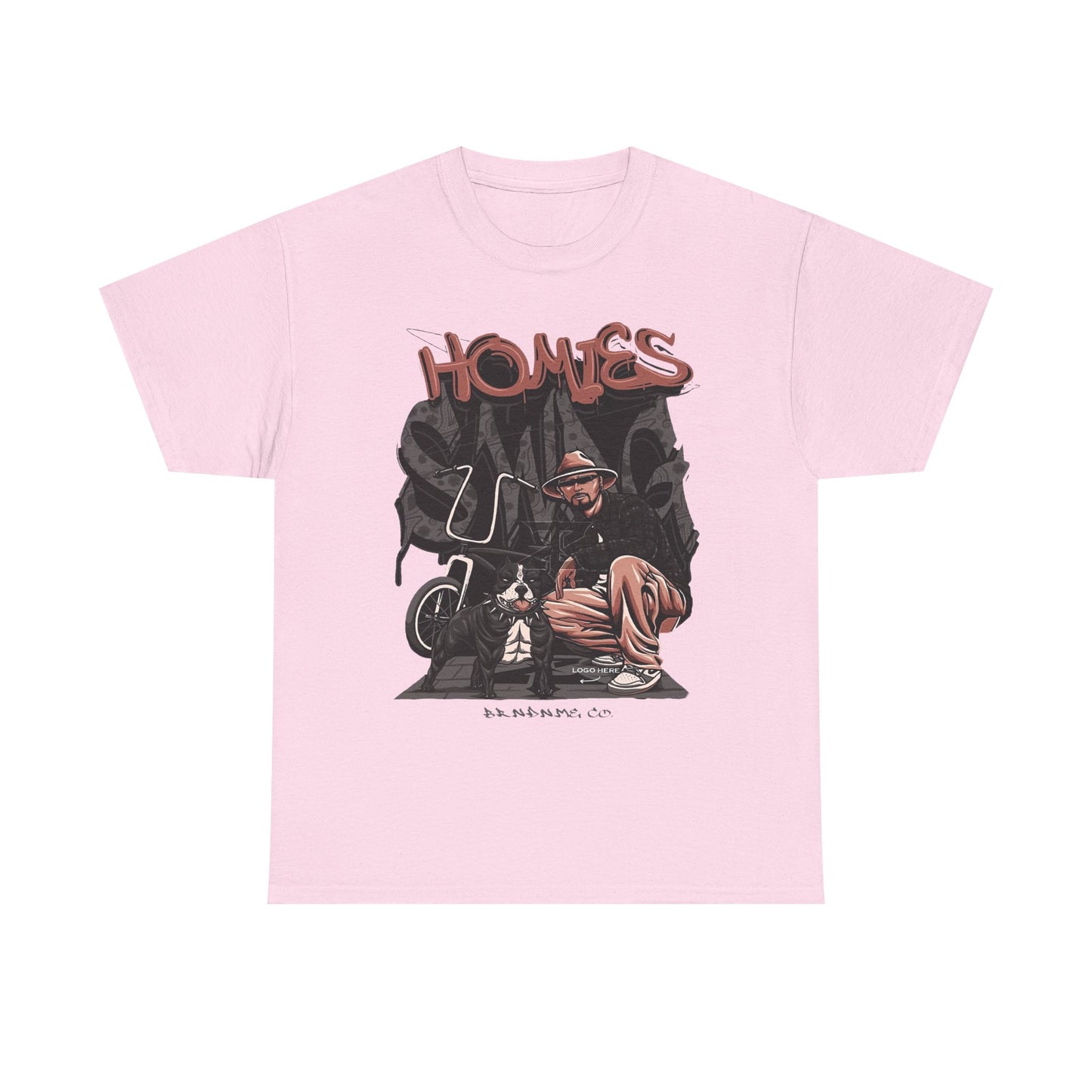 Graphic Unisex Heavy Cotton Tee - 'Homies' Casual Style