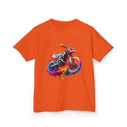 Kids' Motorcycle Graphic Tee - Vibrant Splash Design