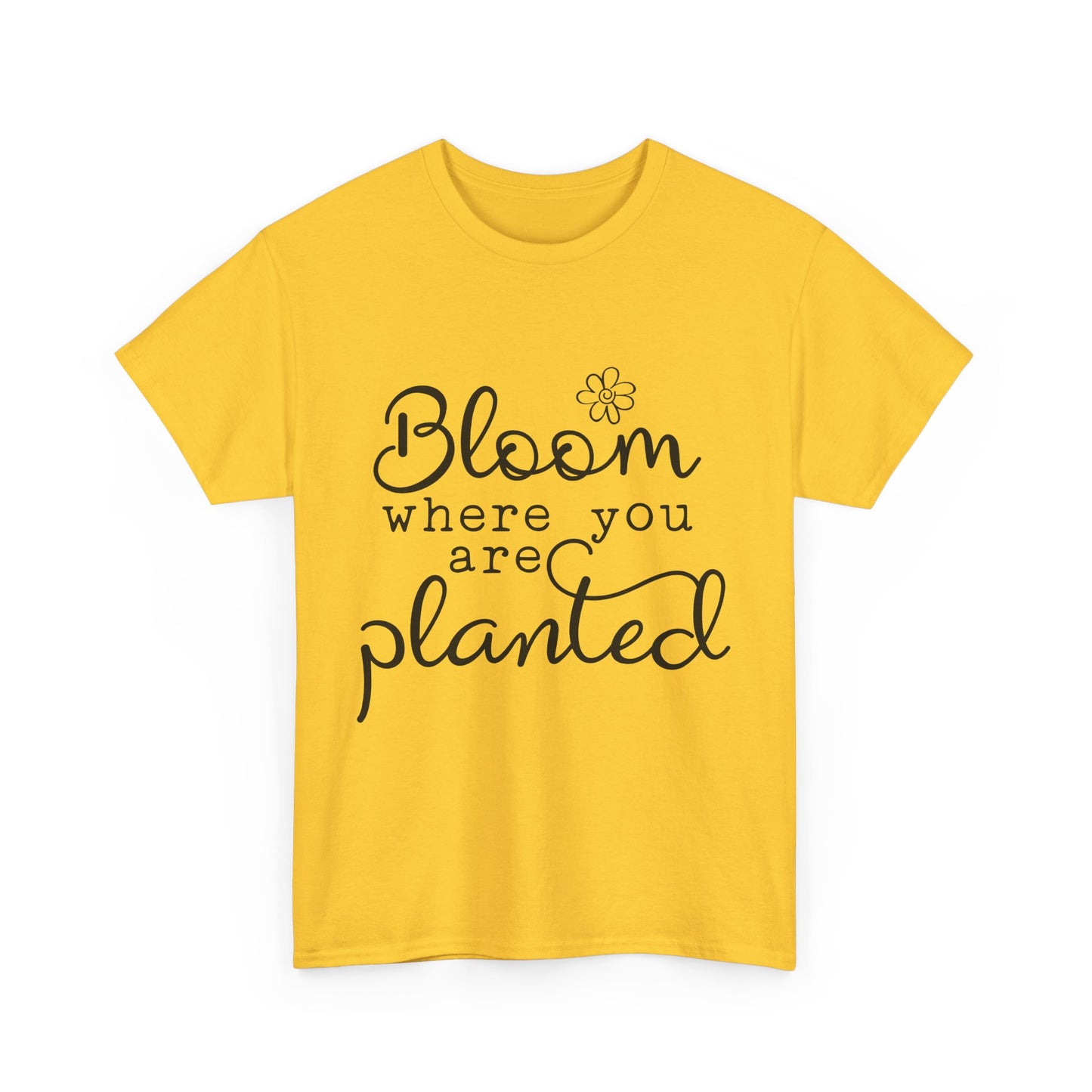 Inspirational Bloom Tee - Unisex Heavy Cotton T-Shirt for Growth Mindset