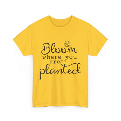 Inspirational Bloom Tee - Unisex Heavy Cotton T-Shirt for Growth Mindset