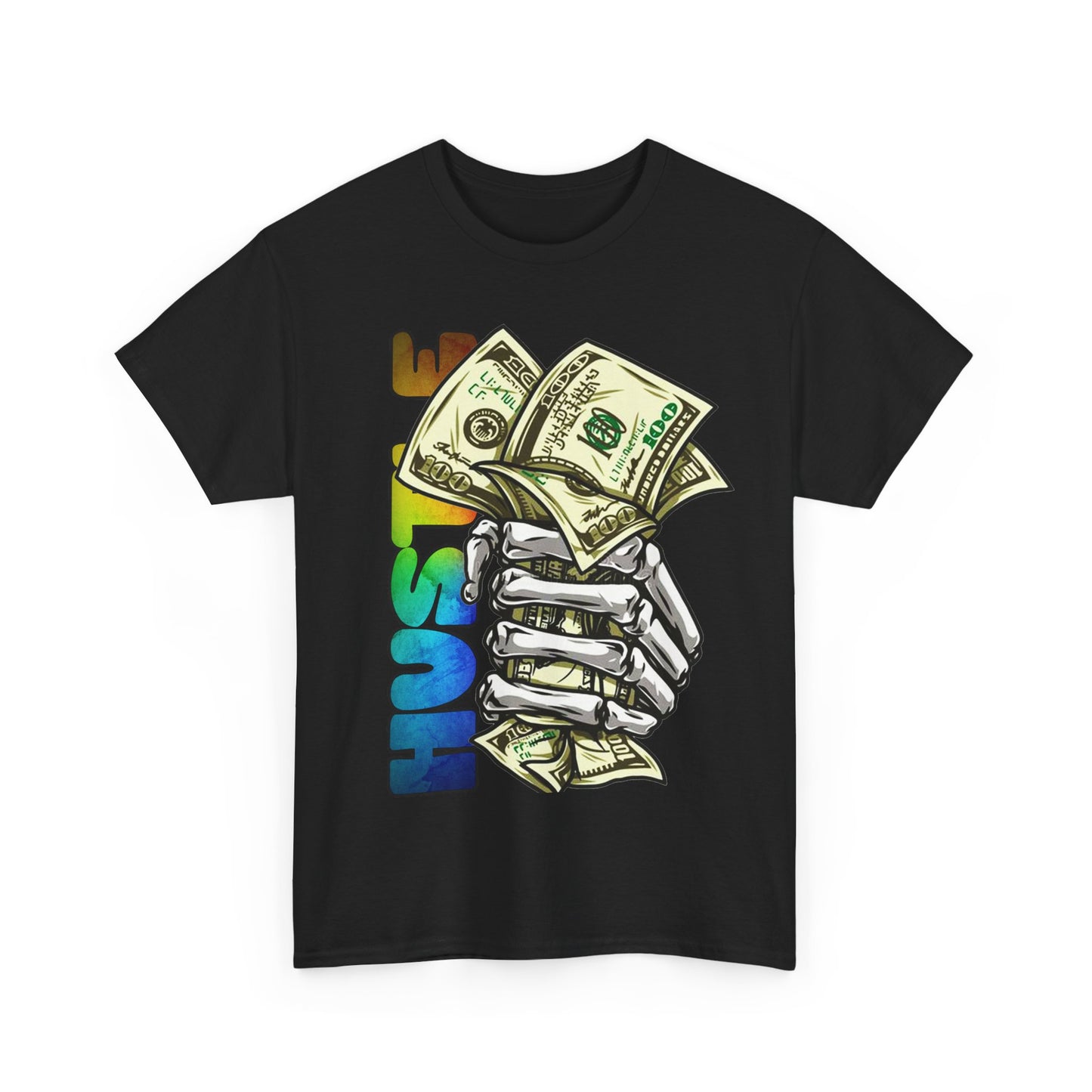 Unisex Heavy Cotton Tee - 'Hustle' Graphic Tee with Money Design