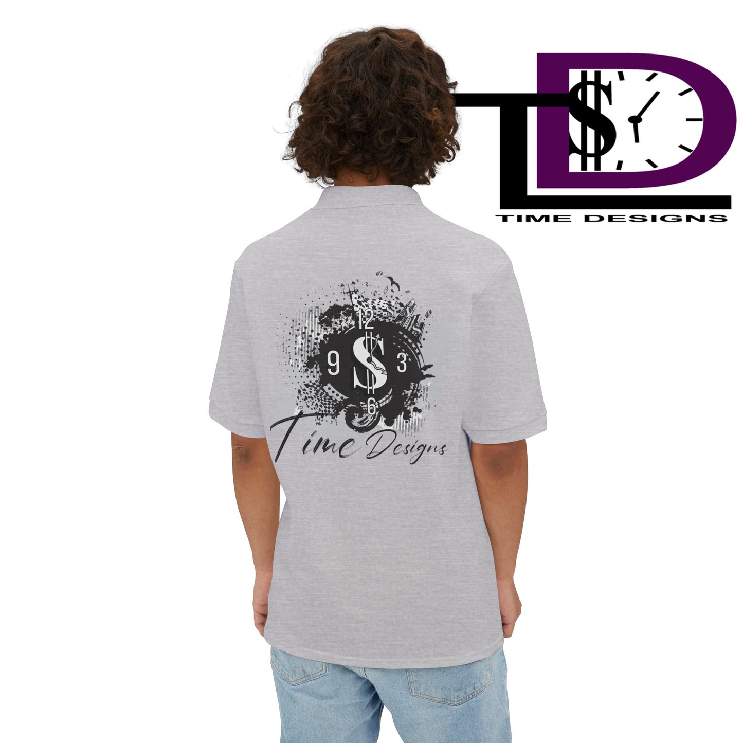 Men's Piqué Polo with Inspirational Design - Casual Wear, Gift for Him, Business Casual, Summer Style, Motivational Fashion