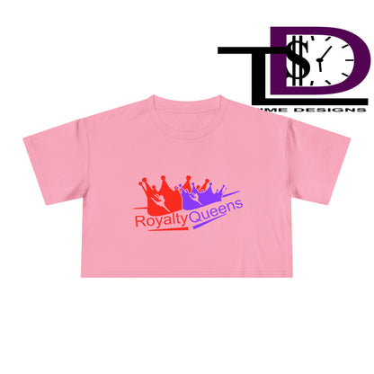Royalty Queens Women's Crop Tee - Fun Summer Style, Casual Streetwear, Gift for Her, Festival Outfit, Vivid Crown Design