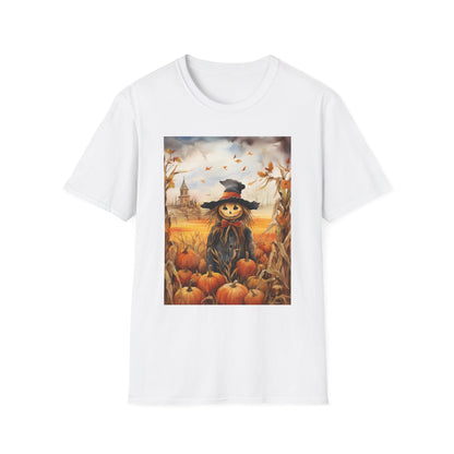 Autumn Scarecrow T-Shirt - Cozy Fall Tee, Pumpkin Patch Shirt, Halloween Apparel, Harvest Festival Gear, Unisex Seasonal Top