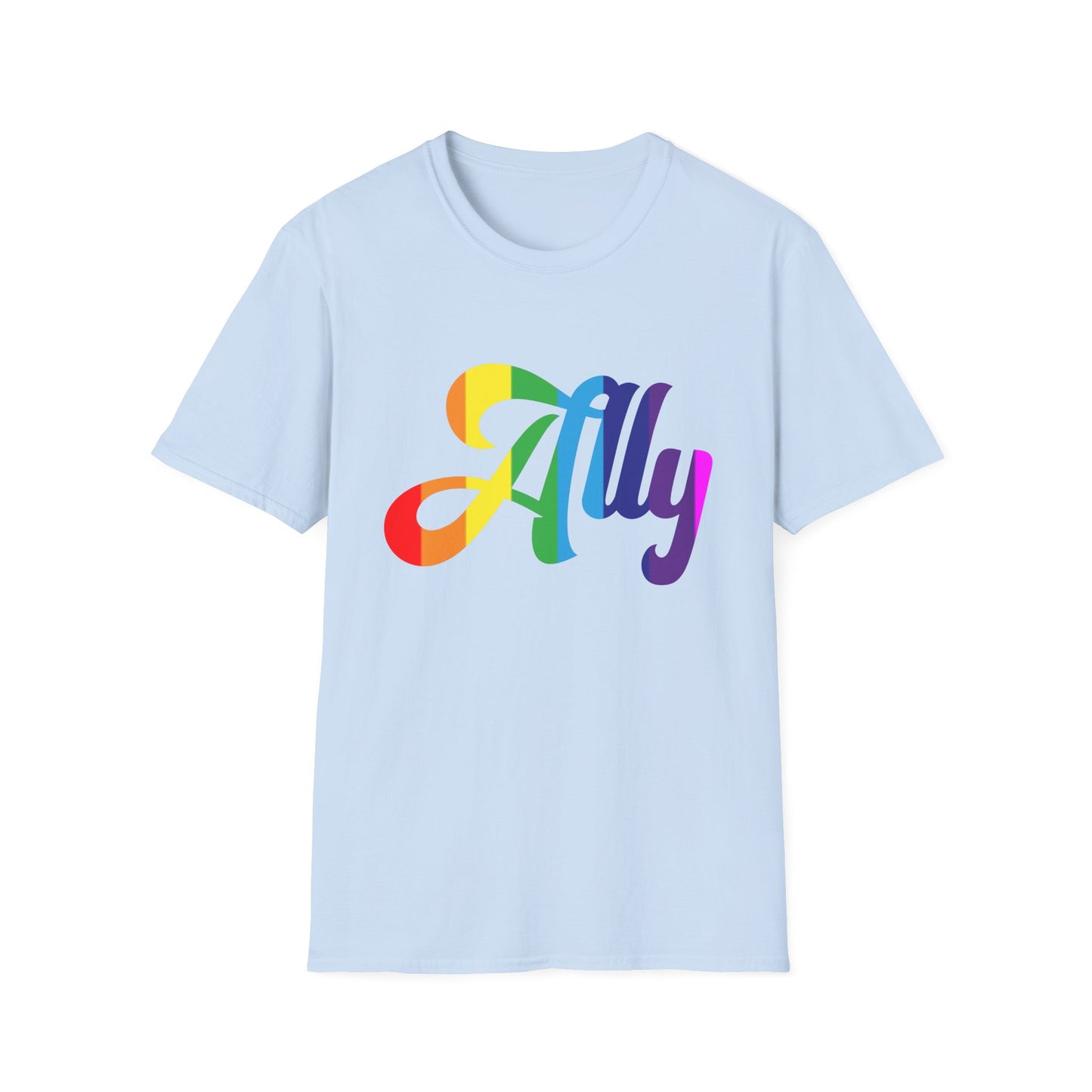 Pride Ally T-Shirt, Unisex Tee for LGBTQ+ Support, Softstyle Shirt for Everyday Wear, Gift for Allies