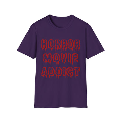 Unisex Horror Movie Addict T-Shirt – Perfect for Halloween, Movie Nights, Gifts for Cinephiles, Casual Wear, Comfortable Style
