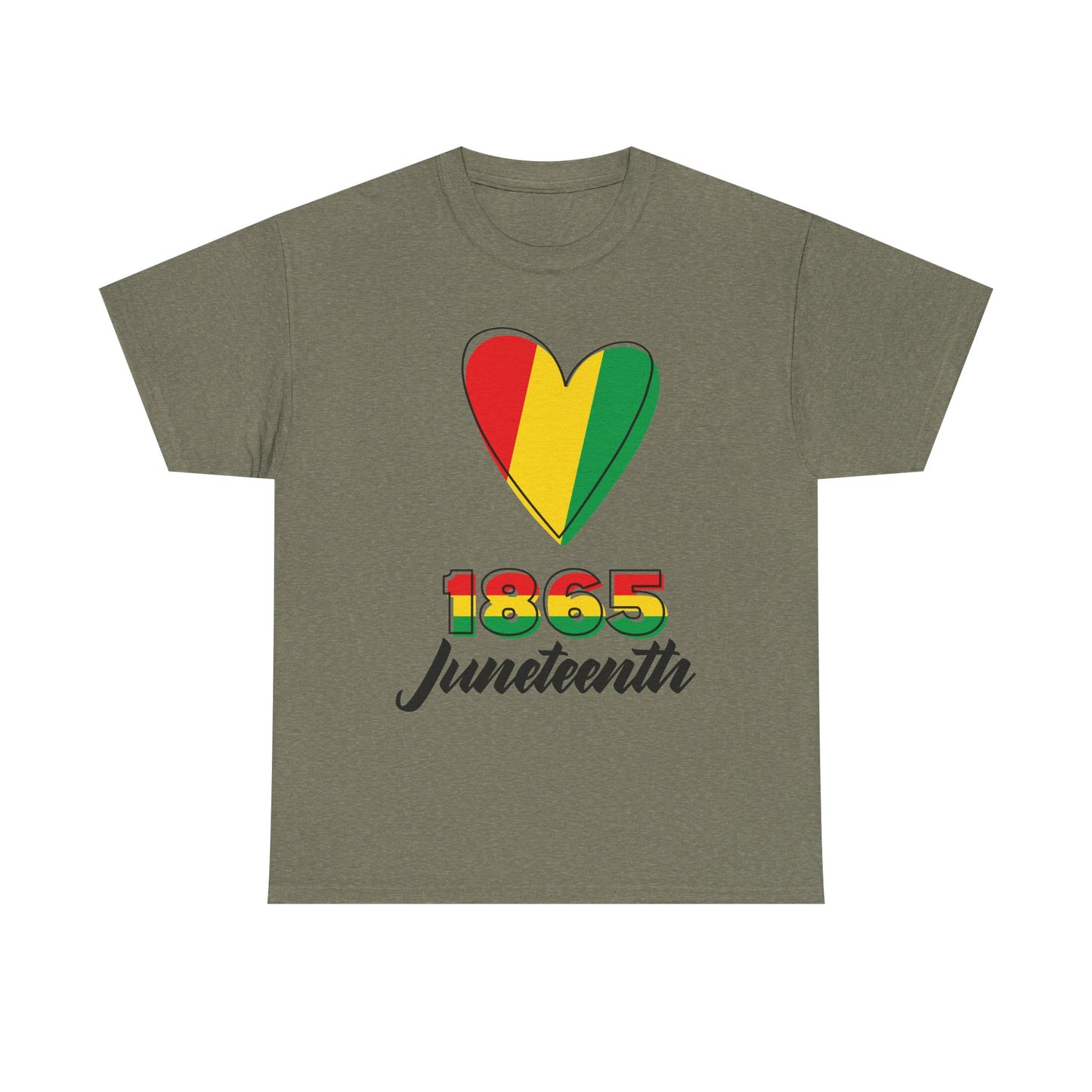 Juneteenth Heart Unisex Heavy Cotton Tee, Celebrate Freedom, Heritage Spirit Shirt, Black History Month Gift, Casual Tee for All