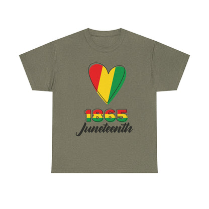Juneteenth Heart Unisex Heavy Cotton Tee, Celebrate Freedom, Heritage Spirit Shirt, Black History Month Gift, Casual Tee for All