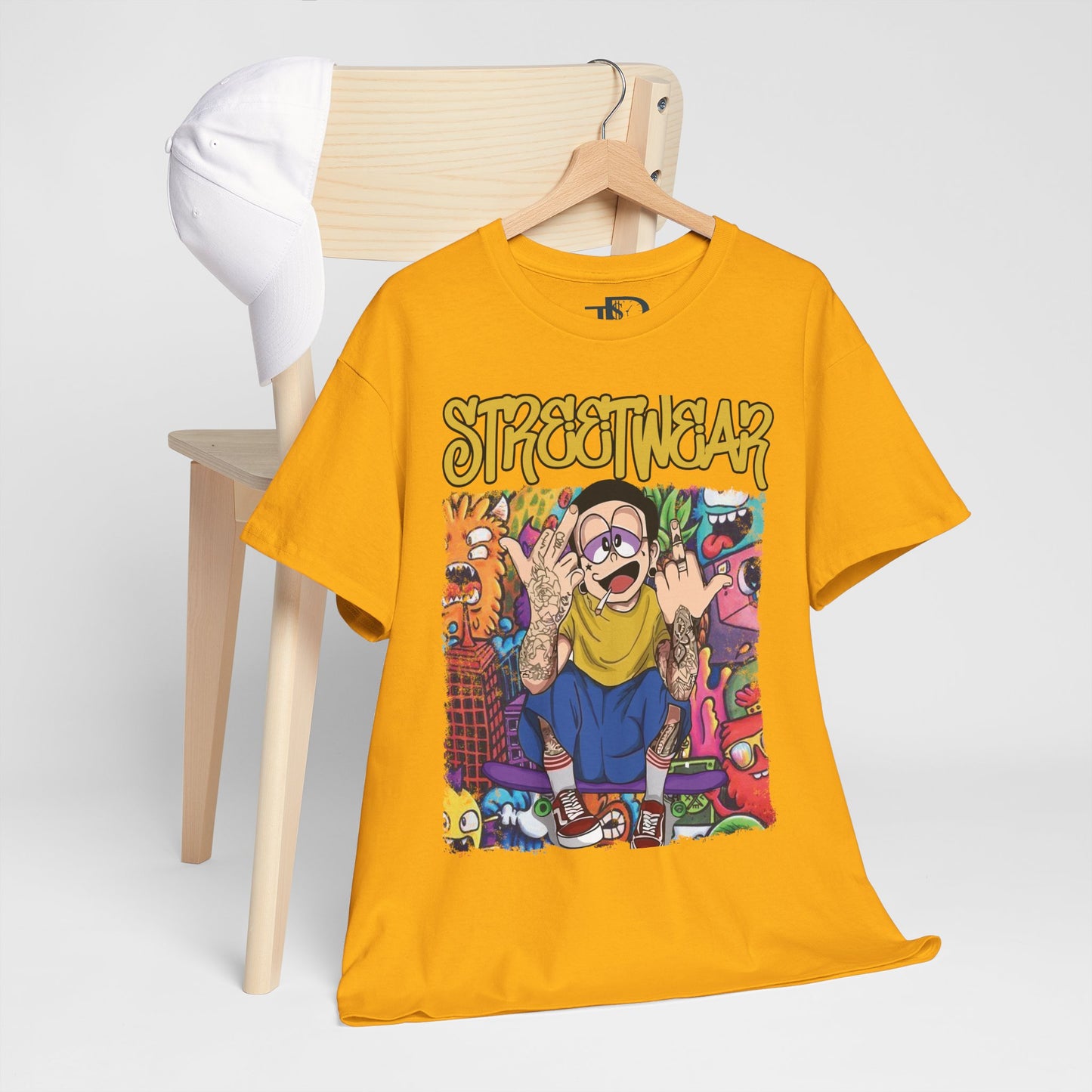 Streetwear Unisex Heavy Cotton Tee - Urban Vibe Graphic T-Shirt