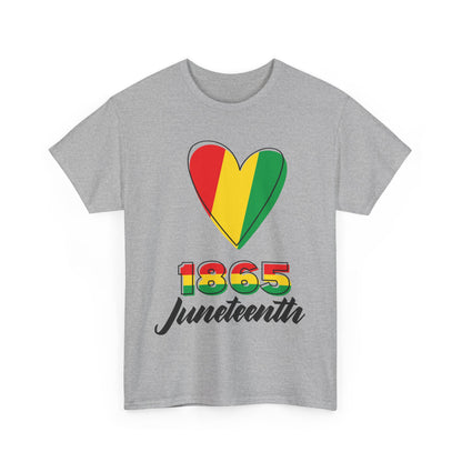 Juneteenth Heart Unisex Heavy Cotton Tee, Celebrate Freedom, Heritage Spirit Shirt, Black History Month Gift, Casual Tee for All