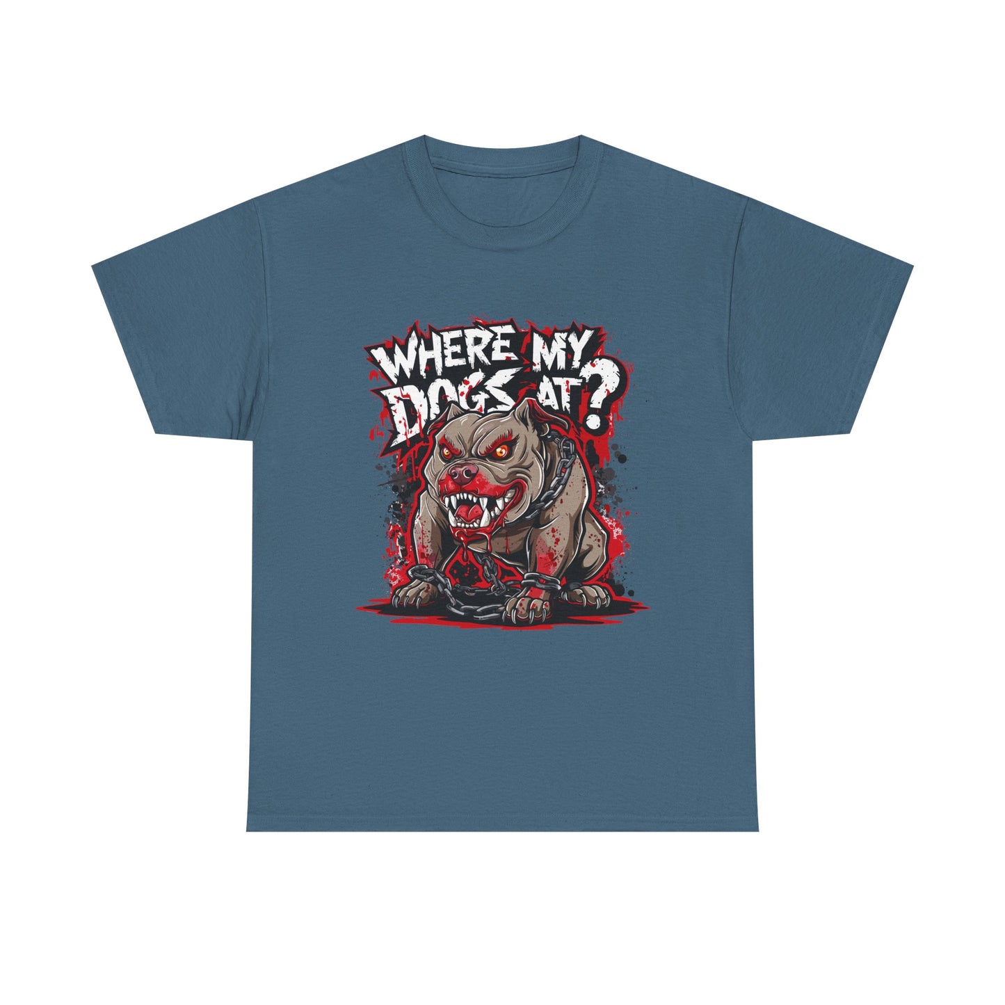 Unisex Graphic Tee - "Where My Dogs At?" Horror Style, Perfect for Halloween, Dog Lovers, Casual Wear