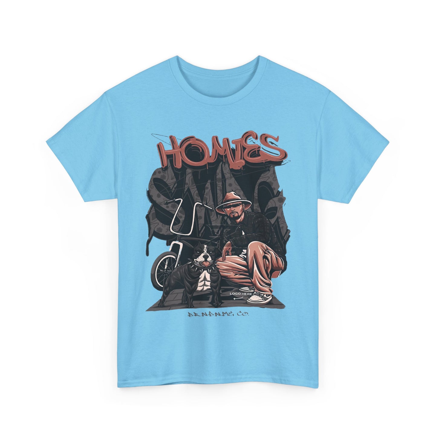 Graphic Unisex Heavy Cotton Tee - 'Homies' Casual Style
