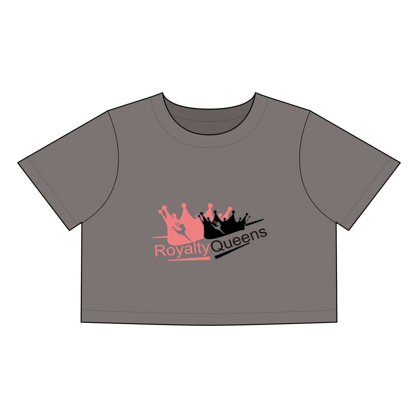 Royalty Queens Faded Crop Tee - Stylish Women's Tee for Confident Queens