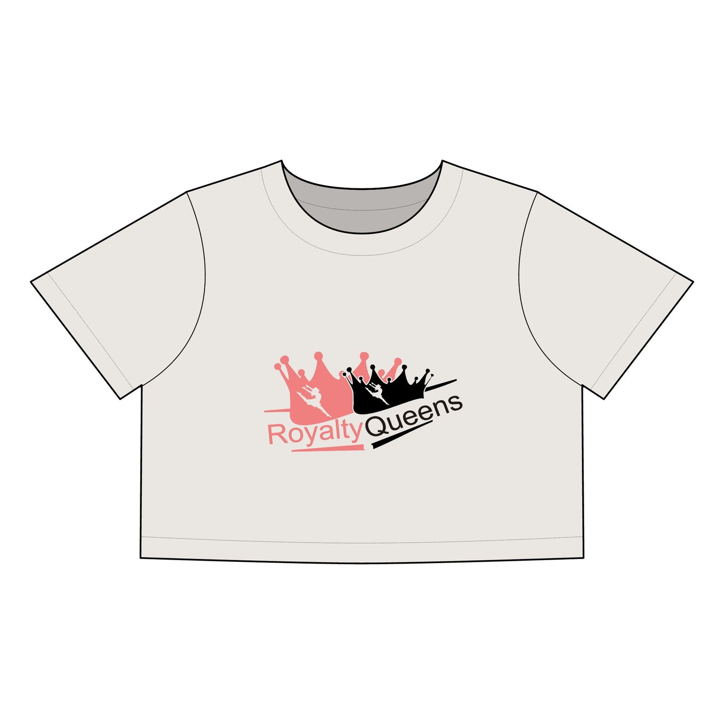 Royalty Queens Faded Crop Tee - Stylish Women's Tee for Confident Queens